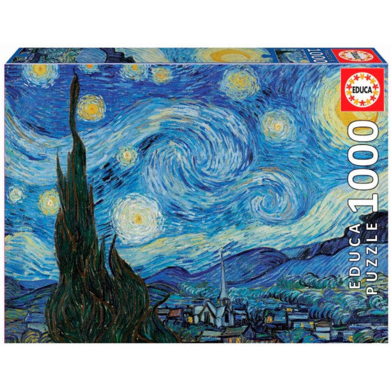 EDUCA BORRAS 1000 Pieces La Noche Estrellada Vincent Van Gogh Wooden Puzzle