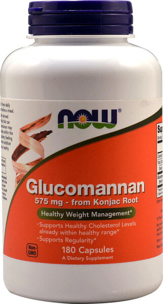 NOW Foods, глюкоманнан, 575 мг, 180 вегетарианских капсул