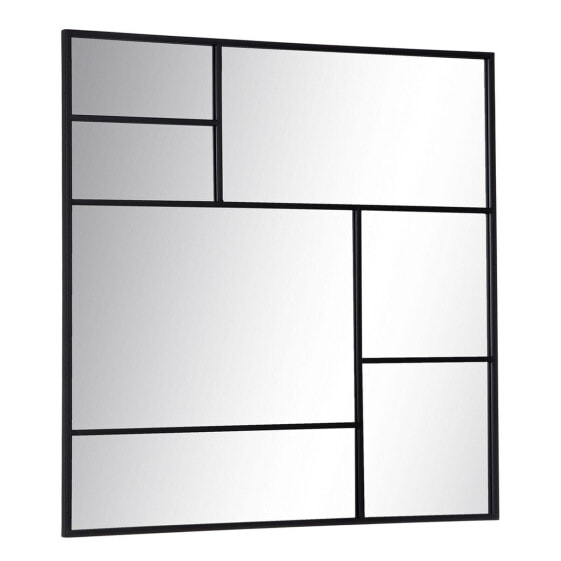 Настенное зеркало Чёрный Стеклянный Железо Вертикаль 90 x 2 x 90 cm