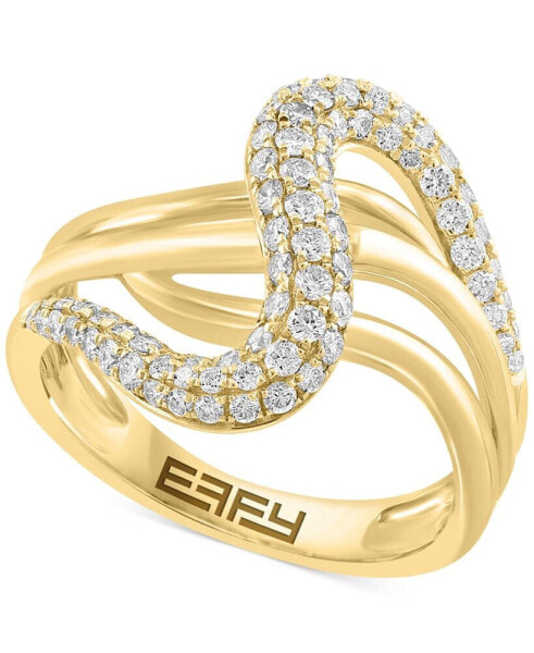 EFFY® Diamond Pavé Multirow Swirl Ring (3/4 ct. t.w.) in 14k Gold