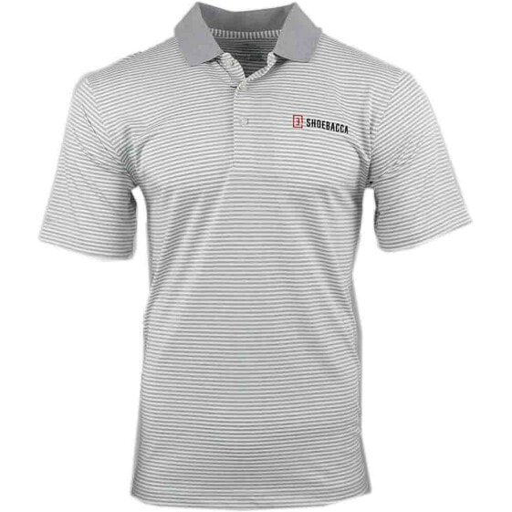 SHOEBACCA Striped Heather Short Sleeve Polo Shirt Mens Grey Casual P2004-STG-SB