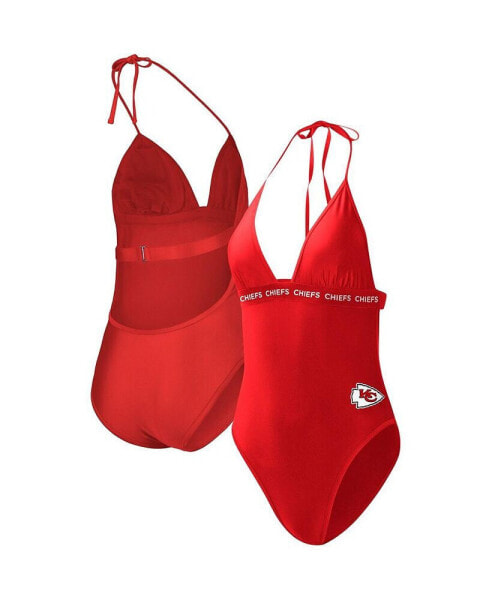 Women's Red Kansas City Chiefs Full Count One-Piece Swimsuit