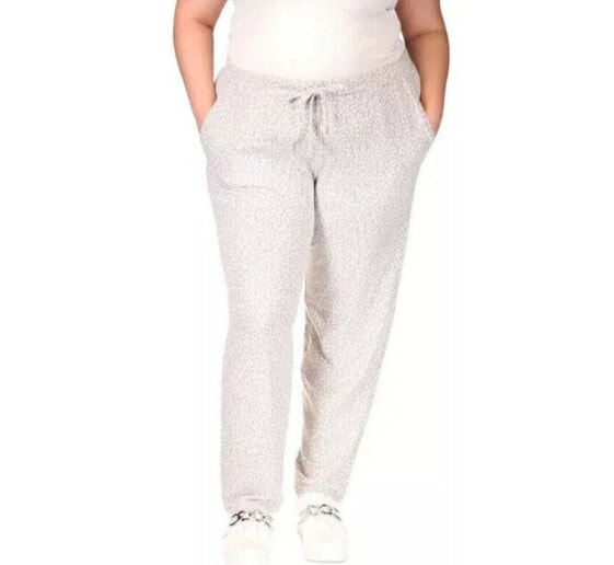 Michael Kors Plus Size Cheetah Terry Jacquard Joggers pants Grey Size OX