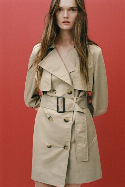 WATER-REPELLENT BELTED TRENCH COAT ZW COLLECTION