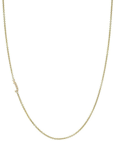 Diamond Initial Side Pendant Necklace (1/20 ct. t.w.) in 14k Gold, 16" + 2' extender