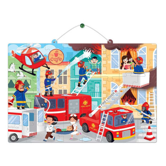 GIROS Play Painting Puzzles 2 Faces + Car 48 Pieces Fire