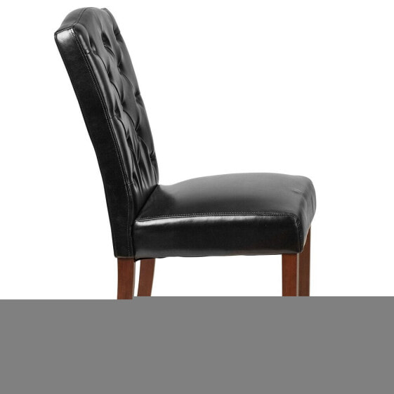 Hercules Grove Park Series Black Leather Tufted Parsons Chair