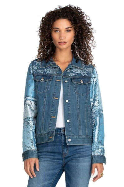 Johnny Was Bandana Patched Denim Jacket - W43621-4 Retail $298.00