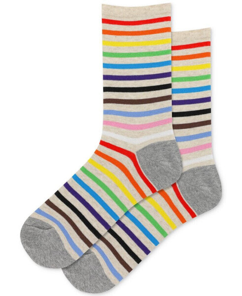 Women's Rainbow Striped Crew Socks