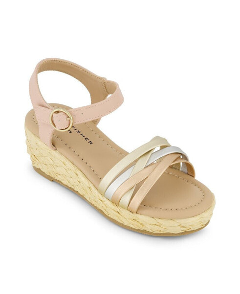 Little and Big Girls Marren Strap Wedge Sandals