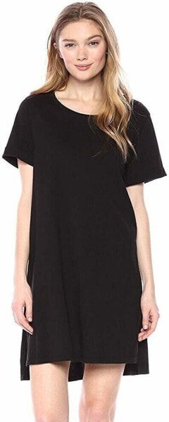 LAmade 173234 Womens Mia Short Sleeve Cotton T-Shirt Dress Black Size Small
