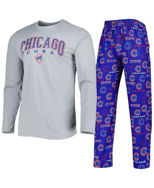 Пижама Concepts Sport для мужчин Роял, Серый Chicago Cubs Breakthrough Top and Pants Sleep Set