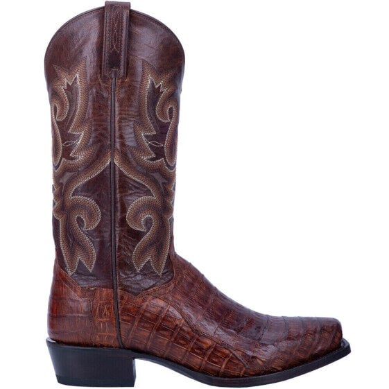 Dan Post Boots Bayou Embroidered Square Toe Cowboy Mens Brown Dress Boots DP307