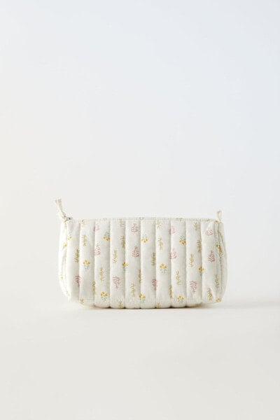 Floral quilted toiletry bag