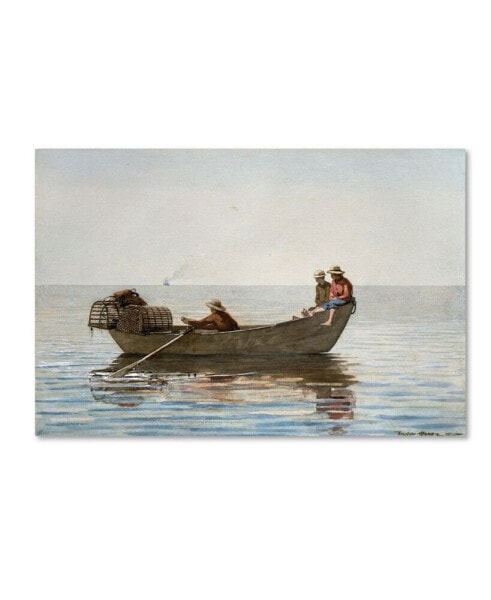 Homer 'Three Boys In A Dory With Lobster Pots' Canvas Art - 19" x 12" x 2"