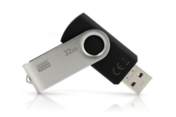 Флеш-накопитель GoodRam UTS3 - 32 ГБ - USB Type-A - 3.2 Gen 1 (3.1 Gen 1) - 60 МБ/с - поворотный - Черный