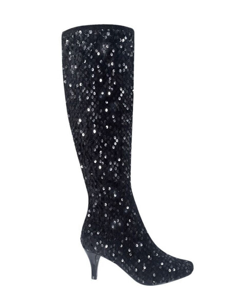 Women's Namora Sequin Stretch Knee High Boots