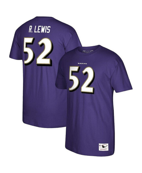 Men's Ray Lewis Purple Baltimore Ravens Retired Player Logo Name and Number T-shirt