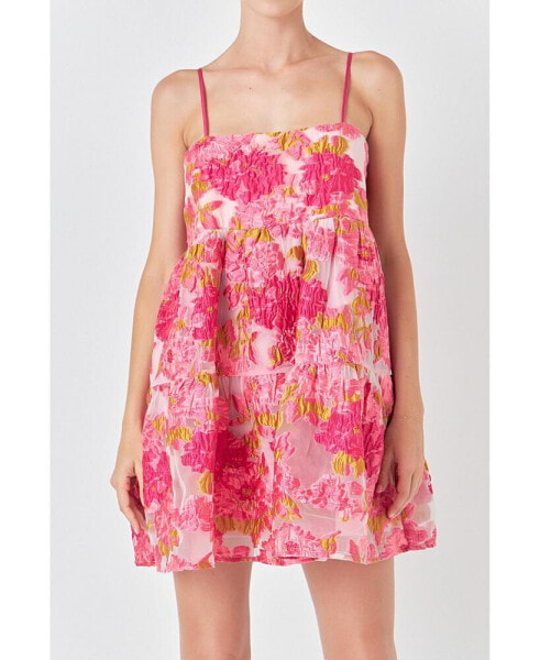 Women's Organza Floral Mini Dress