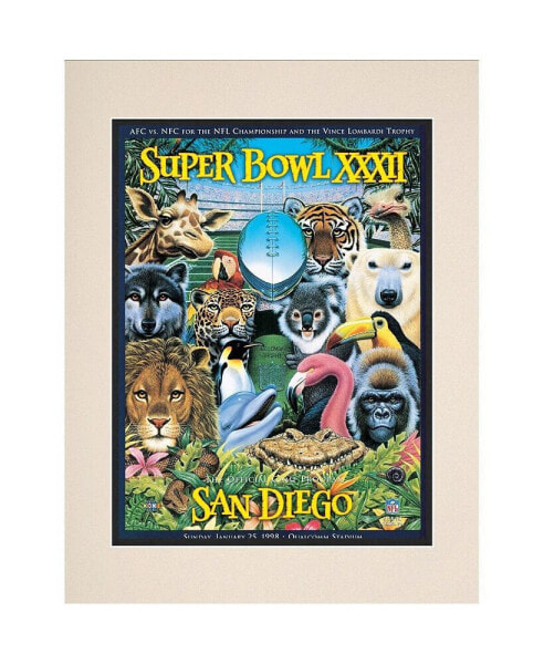 1998 Broncos vs Packers 10.5" x 14" Matted Super Bowl XXXII Program