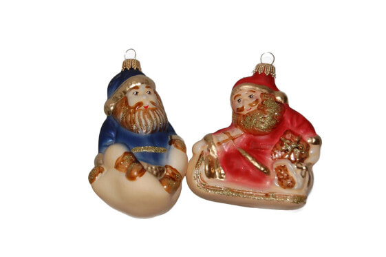 10cm Weihnachtsmann-Set, Glas