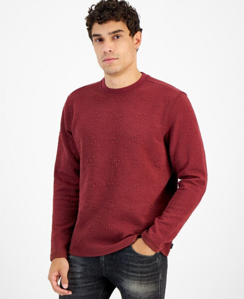 Men's Pullover Long-Sleeve Knit Crewneck Sweater