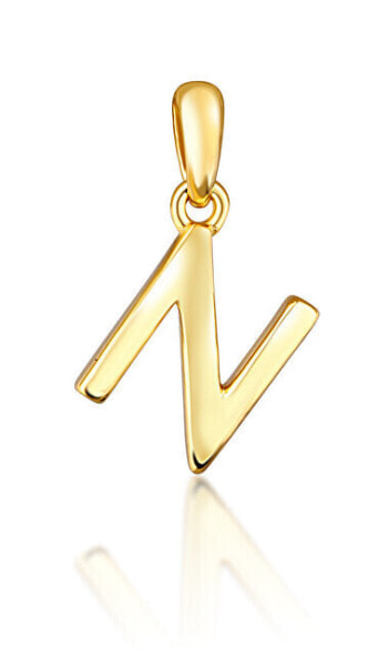 Minimalist gold-plated letter "N" pendant SVLP0948XH2GO0N