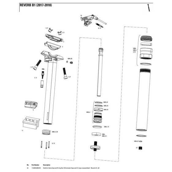 ROCKSHOX Reverb A1/A2/B1 Air Valve Cap+O Ring 10 Units