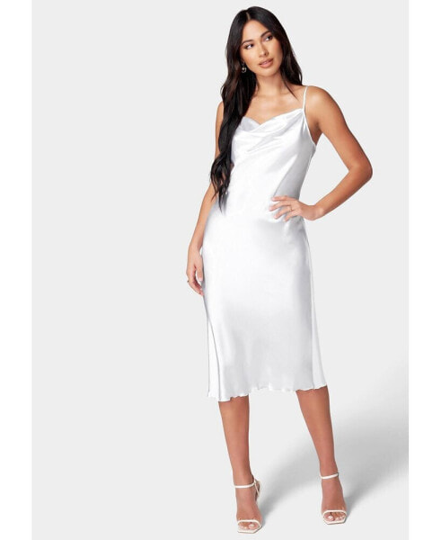 Women's Satin Midi Slip Dress