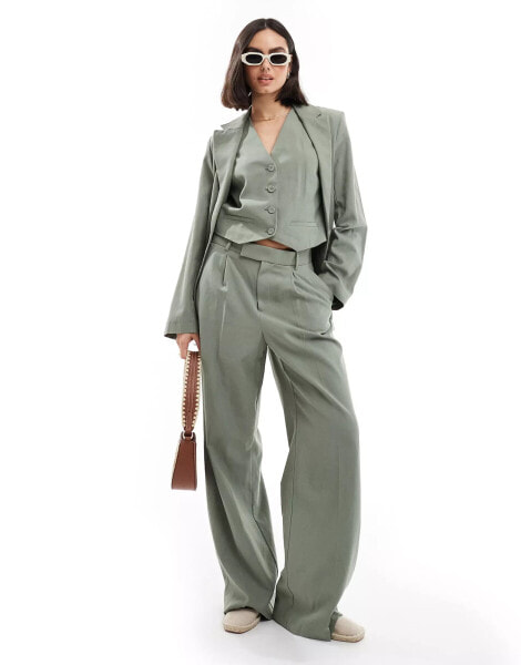 Mango lightweight co-ord blazer in light green