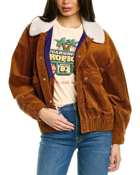 Mother The Springy Patch Bomber Jacket Women's Brown M