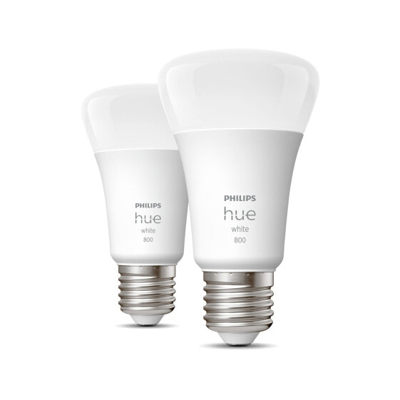 Philips Hue White A60 – E27 smart bulb – 800 (2-pack) - Smart bulb - White - Bluetooth/Zigbee - Integrated LED - E27 - Warm white