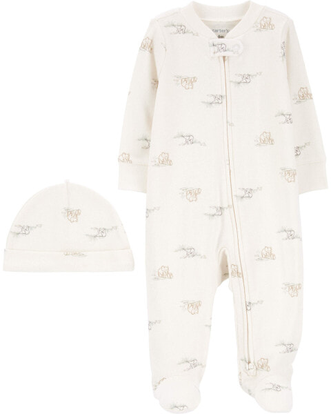 Комплект белья и домашней одежды с детским 2-х штучным конвертом в виде слона и головным убором Carterʻs Baby