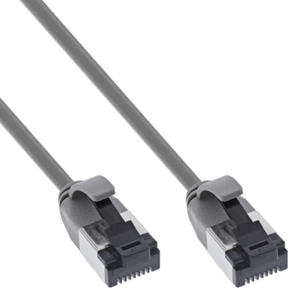 InLine Patch cable slim - U/FTP - Cat.8.1 - TPE halogen-free - grey 7.5m