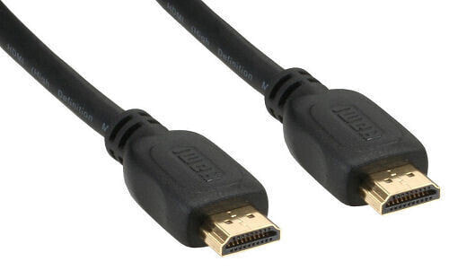 InLine High Speed HDMI Cable with Ethernet - M/M - black - golden contacts - 2m