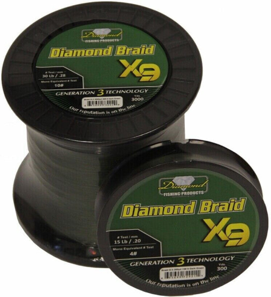 Momoi Diamond Braid Generation III Fishing Line X9 - Green - 15lb - 3000 yards