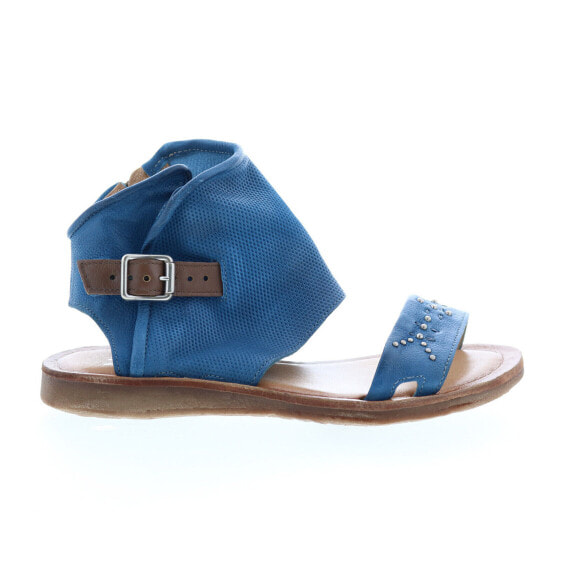 Miz Mooz Forge 279051 Womens Blue Leather Hook & Loop Strap Sandals Shoes 6
