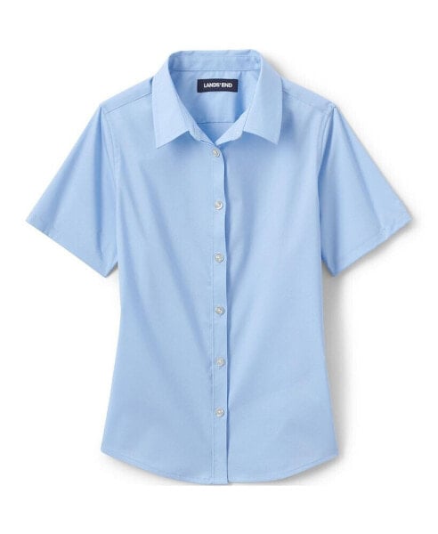 Рубашка Lands' End для девочек школьная с коротким рукавом No Gape