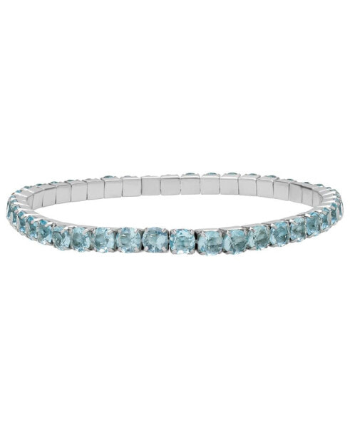 Simulated Aquamarine March Birthstone Tennis Stretch Bracelet