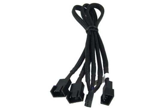 Phobya 4Pin PWM auf 3x 4Pin PWM 30cm - Molex (4-pin) - Molex (4-pin) - Male - Female - 90° - Black