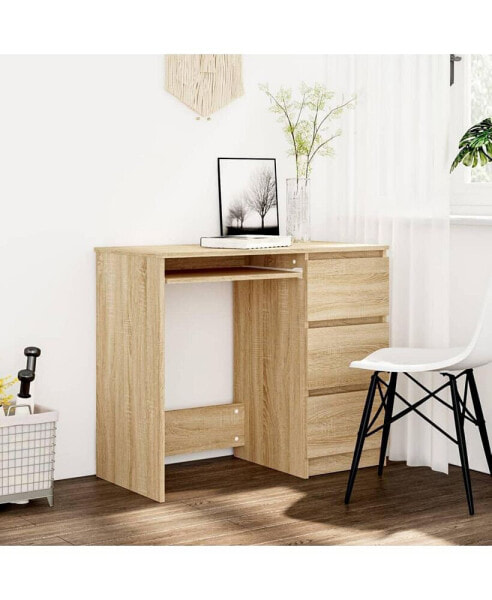 Desk Sonoma Oak 35.4"x17.7"x29.9" Engineered Wood