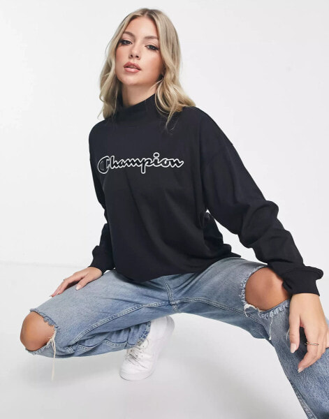 Champion large logo sweatshirt in black