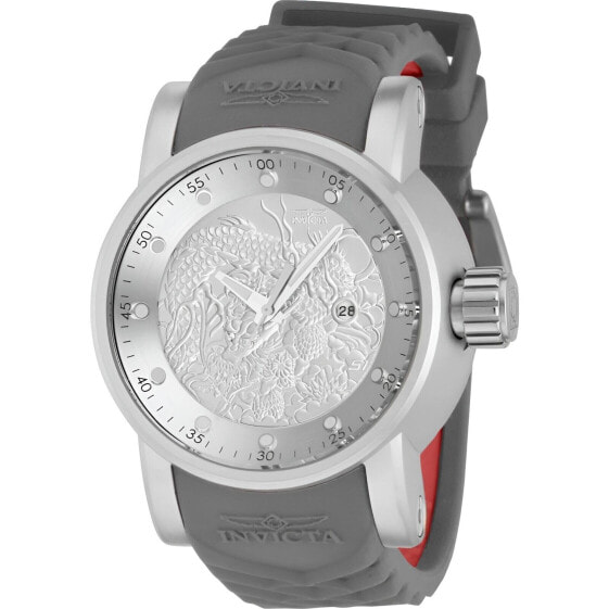 Invicta 41406 Men's S1 Rally Silver Dial Silicone Strap Date Watch