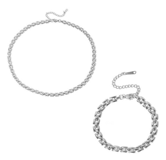 Elegant Women´s Steel Jewelry Set (Necklace, Bracelet)