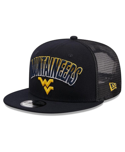 Men's Navy West Virginia Mountaineers Grade Trucker 9FIFTY Snapback Hat