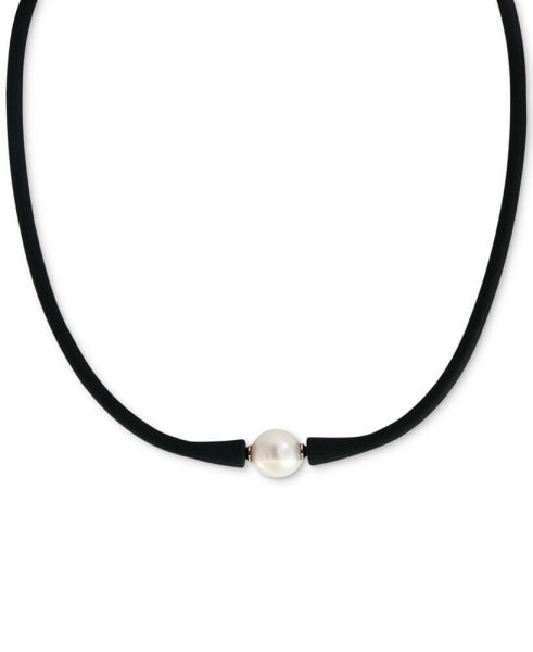 EFFY Collection eFFY® Cultured Freshwater Pearl (11mm) Black Silicone 14" Choker Necklace (Also available in Light Blue, Turquoise or Pink)
