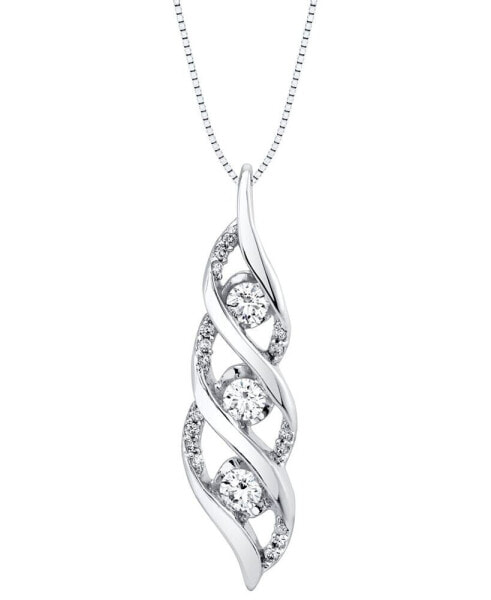 Sirena diamond Twist Pendant Necklace (5/8 ct. t.w.) in 14k White Gold