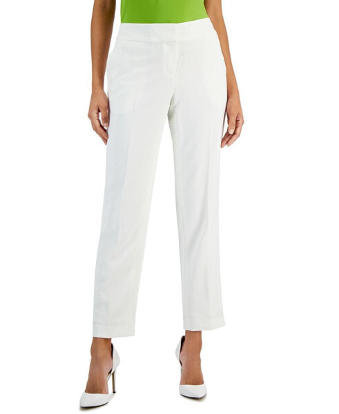 Petite Mid-Rise Straight Slim-Fit Pants