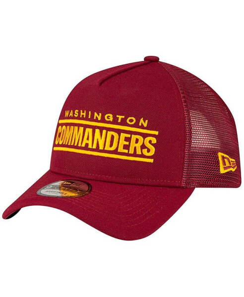 Men's Burgundy Washington Commanders A-Frame Trucker 9FORTY Adjustable Hat