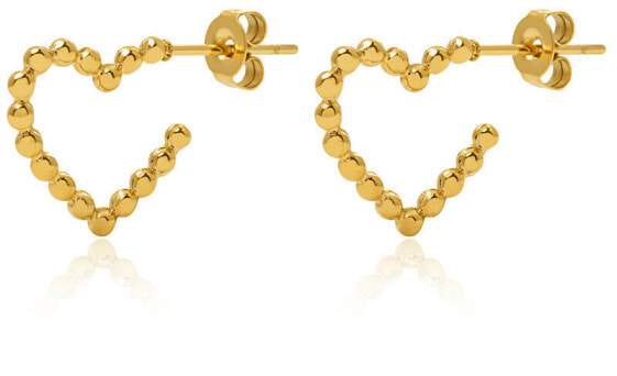 Romantic gold-plated earrings in the shape of a heart
